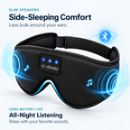 LC-dolida sleep mask graphic highlighting slim speakers for side sleeping
